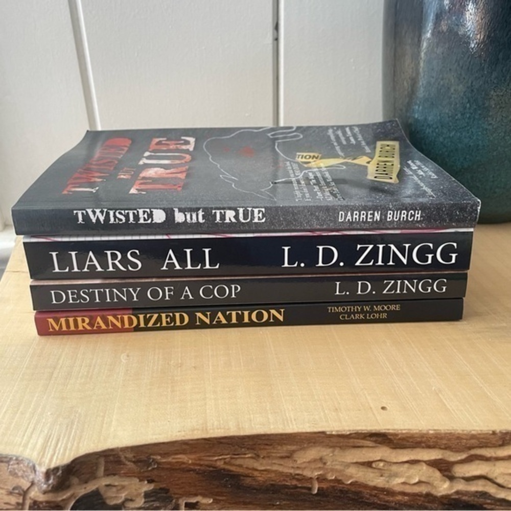 $20 SALE Set of 4 True Crime Police Drama Paperback Book Set Signed Law